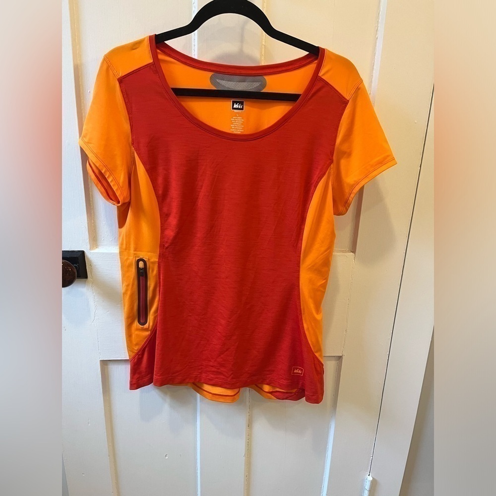 WOMEN'S REI VENTURI CAP SLEEVE TOP SHIRT Size Large UPF 50+